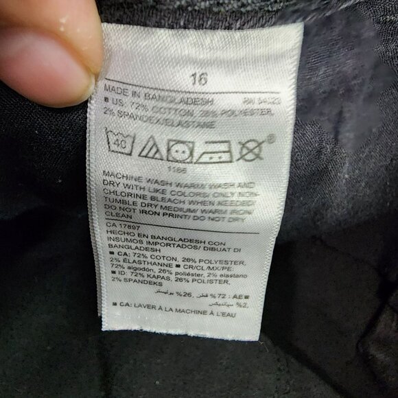 Old Navy Shorts Womens 16 Black High Rise Button Fly Denim Jean *GUC* - Picture 10 of 11